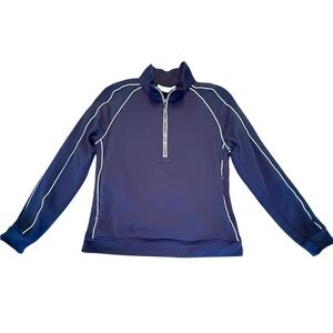 Per Se by Carlisle Navy/White Quarter Zip Top Size 12/Large MSRP $325